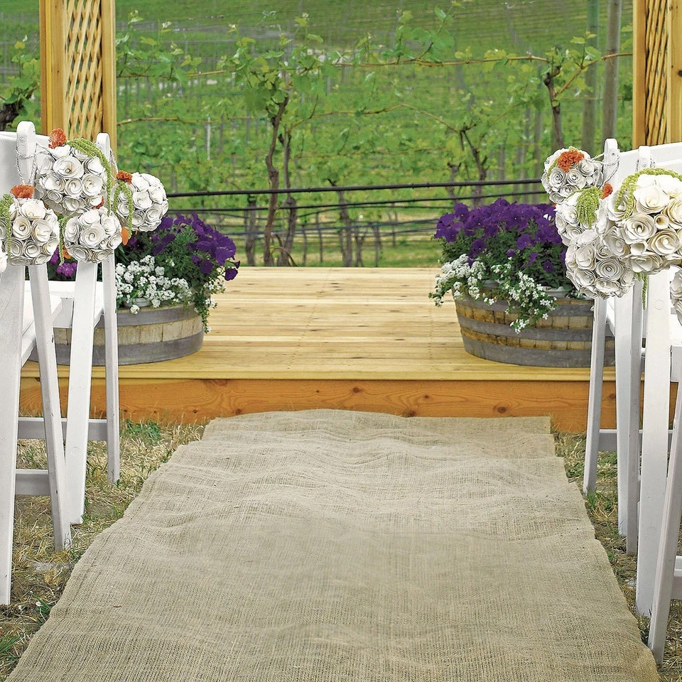 75ft × 40" Burlap Aisle Runner 100% Natural Jute Wedding Rustic Vintage Fabric - Image 1 of 1