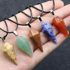 Wholesale 12pcs Natural Mixed Stone Pendulum Pendant Bead Jewelry Making 14x30mm