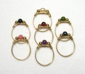 Lyns Schmuck handgefesselte Draht Edelstein Ringe Gold Größe 5 - Bild 1 von 25