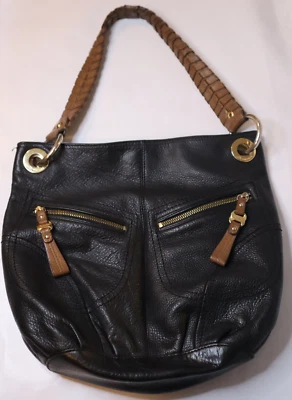 Bolso de Hombro Hobo de Cuero B MAKOWSKY Marrón con Color en Contraste y Herrajes Dorados Foto 1 de 4