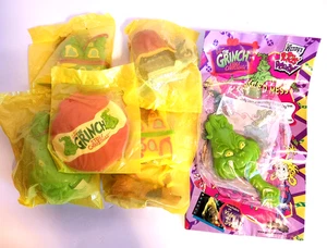 2000 Wendys Grinch Stola Weihnachten Kinder Mahlzeit Spielzeug gelb 6 verschiedene + Tasche - Bild 1 von 1