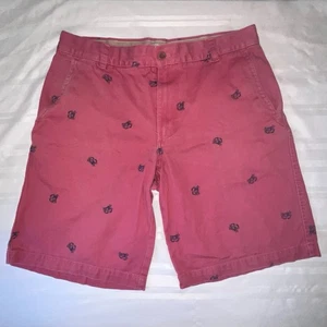 Izod Saltwater Plain Front Chino Shorts Coral Pink Mens 34/10.5” Cotton - Picture 1 of 14
