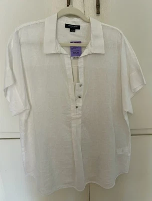 Lafayette 148 New York White Linen Shirt NWT - Image 1 of 4