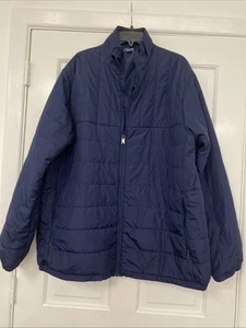 Chaps Men's Navy  Full Zip Windbreaker Puffer Jacket Size XL, Preowned. - Picture 1 of 7