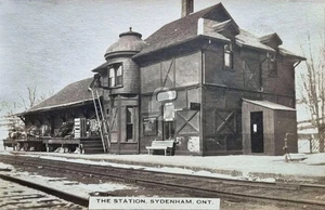 Sydenham Ont. Canada The Station Railroad Station RPPC Photo Postcard COPY - Picture 1 of 2