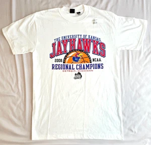 Kansas Jayhawks "2008 Midwest Regional Champions" Shirt Größe MEDIUM weiß - NEU - Bild 1 von 5