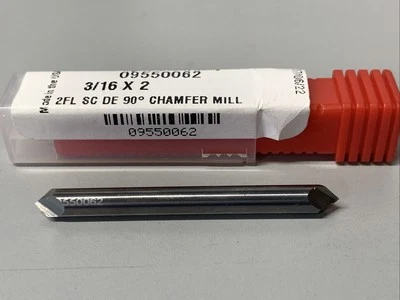 3/16" 2 FLUTE 90 度碳化物 CHAMFER MILL Double 已经结束 left — 第 1/2 张图片