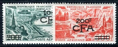 REUNION 1951 Yvert PA 49-50 * FLAWLESS VALUES AIR MAIL with HINGE 115€(F4020 - Image 1 of 2