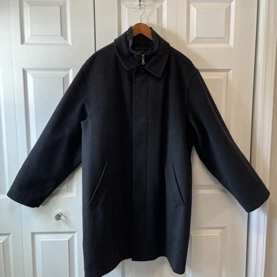 Jos A Bank Black Overcoat Mens XXLL Wool Cashmere Blend Formal Dress Coat - Image 1 of 4