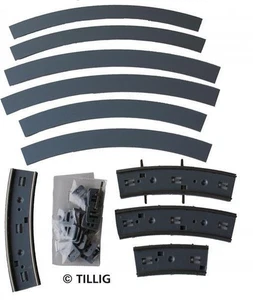 Tillig 87762 Gebogenes Gleis Asphalt/Beton, 1-spurig, R204 mm/90°, H0 - Bild 1 von 1