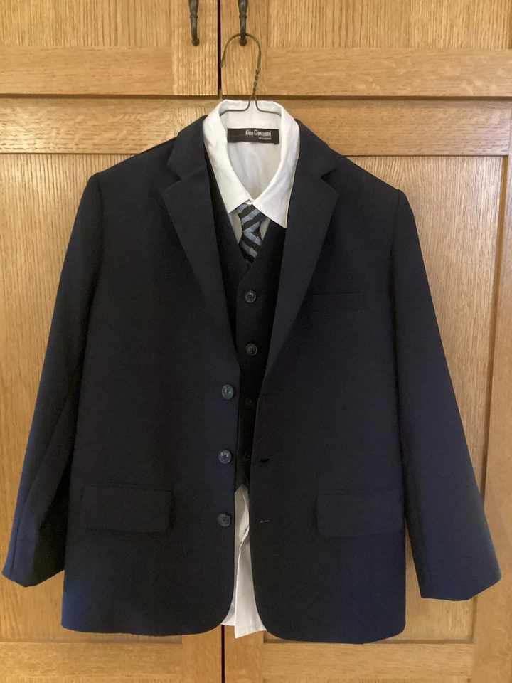 Conjunto completo de traje de vestir formal para niños G230 Gino Giovanni azul marino talla 12 Foto 1 de 3