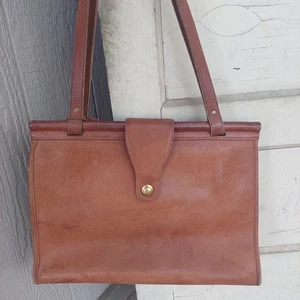 Bolso de Mano Grande Coach Barclay De Colección Cuero Tostado Británico De Colección Años 90 - Imagen 1 de 19