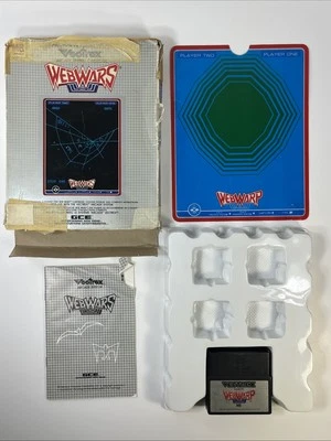 Web Wars Warp Vectrex w Box  Overlay Manual Tray Cart Tested Works Pls Read - Image 1 of 4