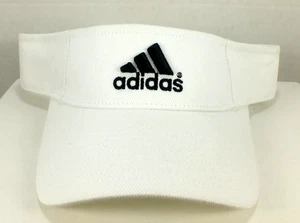 White Adidas 3D Bar Sun Visor Hat 90's Vtg One size Cap Golf, Hip Hop Hat, NEW - Picture 1 of 8