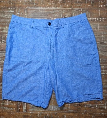 Banana Republic Linen/Cotton Blend Shorts Men's Size 38 Blue 10 Inch Inseam - Image 1 of 4