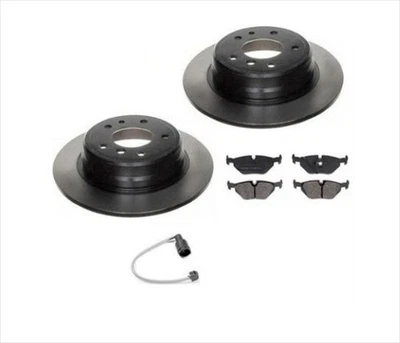 para BMW 525i 530i 535i (2) 1990-1995 rotores de freno trasero pastillas de freno trasero y sensor Foto 1 de 4