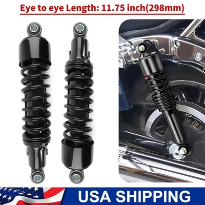 11.75" Rear Shocks Fit Harley Dyna Road King Electra Street Glide FXDC 1980-UP Foto 1 de 4