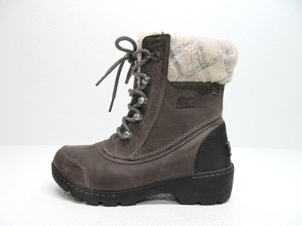Botas Medianas SOREL Whistler Impermeables Cuero Forradas de Piel Para Mujer Talla 6 Foto 1 de 4