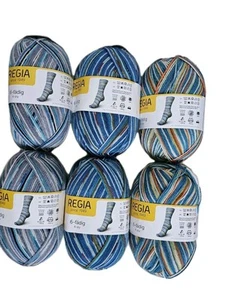 6x 150g Regia Sockenwolle 6-fädig Autumn walk color blau bunt(70,00 €/Kg) Z616 - Bild 1 von 4