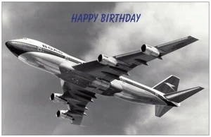 TARJETA DE CUMPLEAÑOS BOAC BOEING 747 G-AWNA - NUEVA EDICIÓN LIMITADA - Imagen 1 de 3