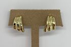 Henry Dunay 18K Yellow Gold Faceted Huggie Earrings Omega Backs