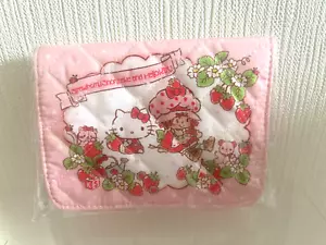 Sanrio Strawberry Shortcake x Hello Kitty Pouch Tissue Case Pink Rare Retro New - Picture 1 of 5