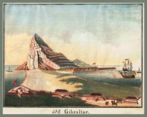 GIBRALTAR eine sehr schöne Ansicht Lithographie 1830 ORIGINAL - Picture 1 of 1
