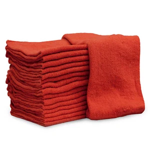 Premium Red Shop Towels For Cleaning - 13 x 14 inch Multipurpose Cleaning Towels - Picture 1 of 31