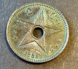 Congo Belge - Etat Indépendant - Très Jolie Monnaie de 2 Centimes 1888 (2) - Bild 1 von 2