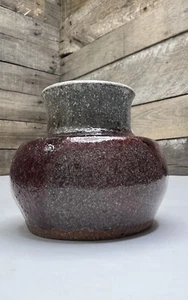 Vintage Small Hand Made Burnt Red & Brown Ceramic Pottery Bud Vase ๐ค - Picture 1 of 10