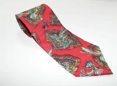Corbata de seda vintage para hombre KUPPEHEIMER CLOTHIERS HECHA EN EE. UU. PAISLEY ROJA  Foto 1 de 3