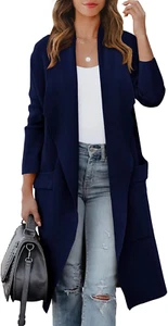 Women'S Long Cardigan Sweater 2025 Spring Fashion Casual Oversized Knit Open Fro - Picture 1 of 6