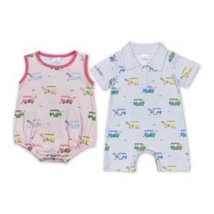Infant Baby Girls Sibling Golf Summer Romper - Picture 1 of 17