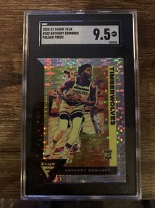 ANTHONY EDWARDS 2020 PANINI FLUX ROOKIE SILVER PULSAR PRIZM RC #202 SGC 9.5