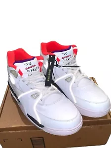 NIKE AIR FLIGHT 89 PLANET OF HOOPS WHITE-SILVER-INFRARED SZ 11.5 CW2616-101 Mens - Picture 1 of 12