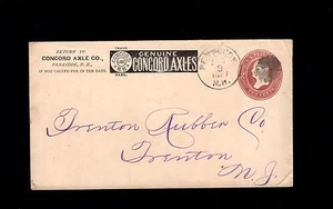 Concord Axle Co Penacook NY 1887 PSE Cover. Trenton NJ postal backstamp 1r - Picture 1 of 2