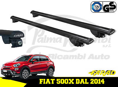 Iron120+bm07 Barre Portatutto Portapacchi Farad Nere Fiat 500 X  2014> • 57.10€