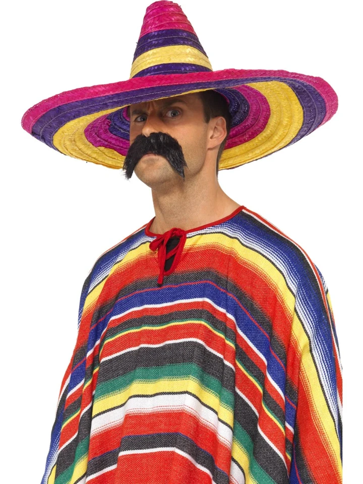 Mexican Sombrero Adults Fancy Dress Accessory Multi Coloured Sombrero OS - Image 1 of 1