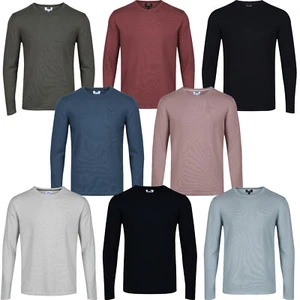 Rundhalsausschnitt Pullover Oberteil Neu Herren Cotton Rich Langarm Pulli Ex Famous Store - Bild 1 von 24