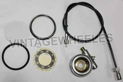 ESFERA DE VELOCIDAD 0-120 MPH + UNIDAD Y CABLE DE 35 PULGADAS apta para BMW R25, R26, R-50 y R51 Foto 1 de 4
