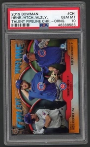 2019 Bowman Chrome Nico Hoerner Alzolay Cubs PSA 10 GEM MINT Pipeline Orange /25 - Picture 1 of 2