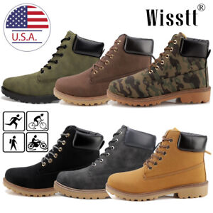 Men's Waterproof Military Ankle Work Boots Leather Water Shoes Non-Slip High Top