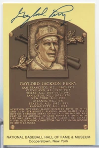 Postal autografiada de Gaylord Perry Giants HOF 3,5"x5,5" con certificado de autenticidad 101723MGL-21 - Imagen 1 de 2