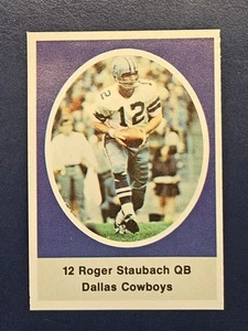 1972 NFL Action Sunoco Football Briefmarken Roger Staubach Dallas Cowboys RC QB HOF - Bild 1 von 2
