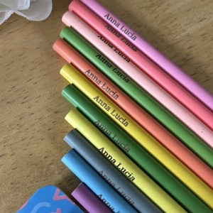 12 Wooden Colouring Pencils Personalised , Perfect For School / Birthday Gift - Picture 1 of 3