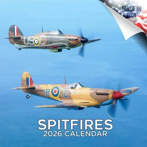 SPITFIRES Wall Calendar 2026 Aircraft Lover Gift World War Plane Man Cave - Picture 1 of 2