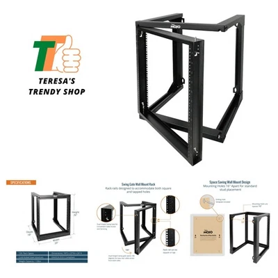 12U Wall Mount Server Rack, Open Frame Network Rack for 19" Computer/AV/Data/... - Image 1 of 4