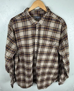 Men's Eddie Bauer Shirt , XXL, Brown Plaid Long Sleeve Outdoor Button Up Flannel - Picture 1 of 9
