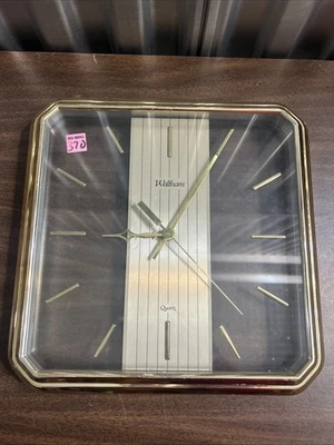 Reloj de Pared Vintage Años 80 Marcel Tono Dorado Huelga Hora Acrílico ¡Funciona! Foto 1 de 2