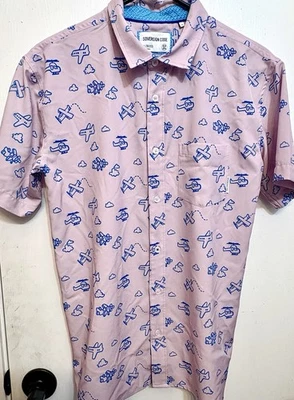 Sovereign Code Size XL Button Down Planes & Helicopters Purple Casual Shirt - Image 1 of 4